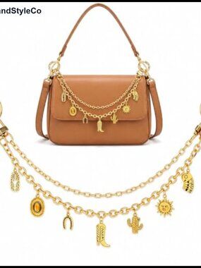 Gold Tone Western Boho Purse Charm Clasp Bag Charms for Handbag Country Concert